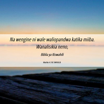 Picture 06 - Marko 4:18 SWHULB - Na wengine ni wale waliopandwa katika miiba. - Bible Verse Picture