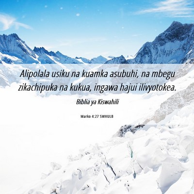 Picture 06 - Marko 4:27 SWHULB - Alipolala usiku na kuamka asubuhi, na mbegu - Bible Verse Picture