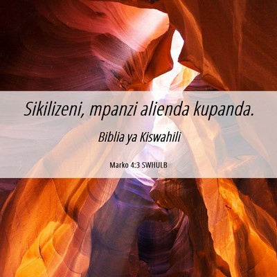 Picture 06 - Marko 4:3 SWHULB - Sikilizeni, mpanzi alienda - Bible Verse Picture