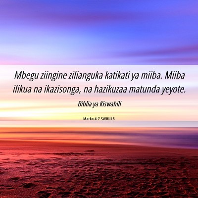 Picture 06 - Marko 4:7 SWHULB - Mbegu ziingine zilianguka katikati ya miiba. - Bible Verse Picture