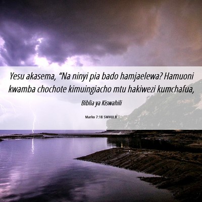 Picture 06 - Marko 7:18 SWHULB - Yesu akasema, “Na ninyi pia bado hamjaelewa? - Bible Verse Picture