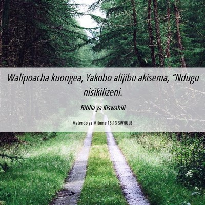 Picture 06 - Matendo ya Mitume 15:13 SWHULB - Walipoacha kuongea, Yakobo alijibu akisema, - Bible Verse Picture