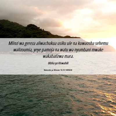 Picture 06 - Matendo ya Mitume 16:33 SWHULB - Mlinzi wa gereza aliwachukua usiku ule na - Bible Verse Picture
