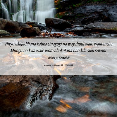Picture 06 - Matendo ya Mitume 17:17 SWHULB - Hivyo akajadiliana katika sinagogi na wayahudi - Bible Verse Picture