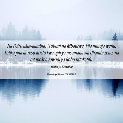 Picture 06 - Matendo ya Mitume 2:38 SWHULB - Na Petro akawaambia, “Tubuni na Mbatizwe, kila - Bible Verse Picture