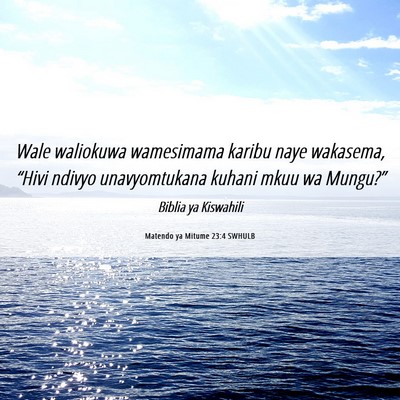 Picture 06 - Matendo ya Mitume 23:4 SWHULB - Wale waliokuwa wamesimama karibu naye wakasema, - Bible Verse Picture