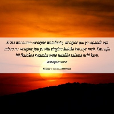 Picture 06 - Matendo ya Mitume 27:44 SWHULB - Kisha wanaume wengine watafuata, wengine juu ya - Bible Verse Picture