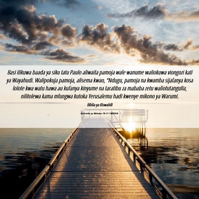 Picture 06 - Matendo ya Mitume 28:17 SWHULB - Basi ilikuwa baada ya siku tatu Paulo aliwaita - Bible Verse Picture