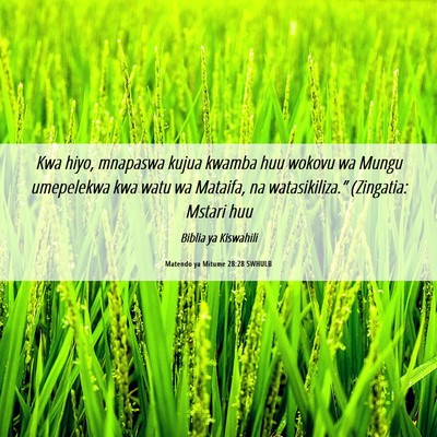 Picture 06 - Matendo ya Mitume 28:28 SWHULB - Kwa hiyo, mnapaswa kujua kwamba huu wokovu wa - Bible Verse Picture