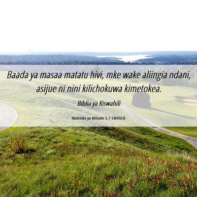Picture 06 - Matendo ya Mitume 5:7 SWHULB - Baada ya masaa matatu hivi, mke wake aliingia - Bible Verse Picture