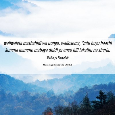 Picture 06 - Matendo ya Mitume 6:13 SWHULB - waliwaleta mashahidi wa uongo, waliosema, “mtu - Bible Verse Picture