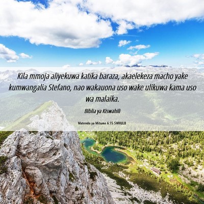 Picture 06 - Matendo ya Mitume 6:15 SWHULB - Kila mmoja aliyekuwa katika baraza, akaelekeza - Bible Verse Picture