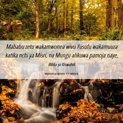 Picture 06 - Matendo ya Mitume 7:9 SWHULB - Mababu zetu wakamwonea wivu Yusufu wakamuuza - Bible Verse Picture