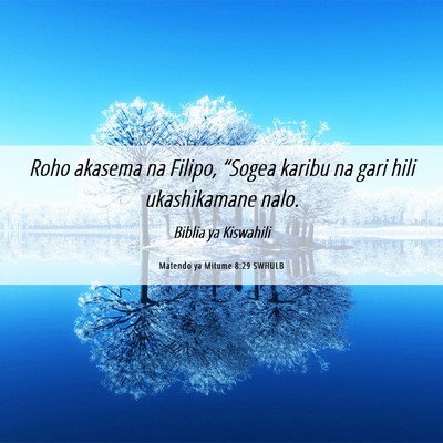 Picture 06 - Matendo ya Mitume 8:29 SWHULB - Roho akasema na Filipo, “Sogea karibu na gari - Bible Verse Picture