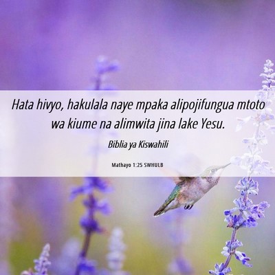 Picture 06 - Mathayo 1:25 SWHULB - Hata hivyo, hakulala naye mpaka alipojifungua - Bible Verse Picture