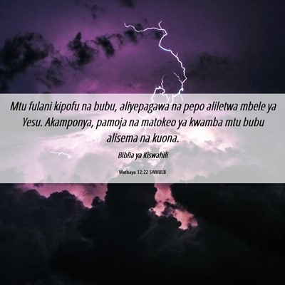 Picture 06 - Mathayo 12:22 SWHULB - Mtu fulani kipofu na bubu, aliyepagawa na pepo - Bible Verse Picture