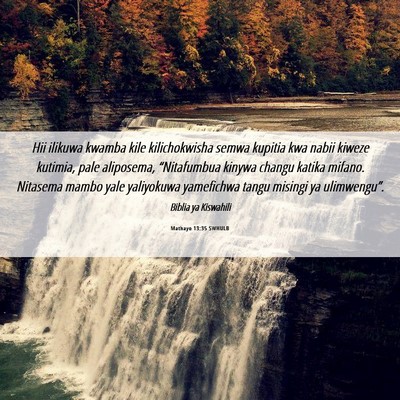 Picture 06 - Mathayo 13:35 SWHULB - Hii ilikuwa kwamba kile kilichokwisha semwa - Bible Verse Picture