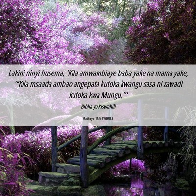 Picture 06 - Mathayo 15:5 SWHULB - Lakini ninyi husema, 'Kila amwambiaye baba yake - Bible Verse Picture