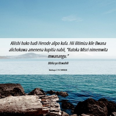 Picture 06 - Mathayo 2:15 SWHULB - Aliishi huko hadi Herode alipo kufa. Hii - Bible Verse Picture