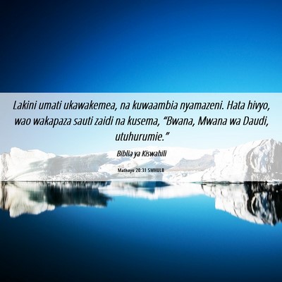 Picture 06 - Mathayo 20:31 SWHULB - Lakini umati ukawakemea, na kuwaambia nyamazeni. - Bible Verse Picture