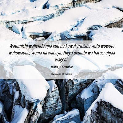 Picture 06 - Mathayo 22:10 SWHULB - Watumishi walienda njia kuu na kuwakaribisha watu - Bible Verse Picture