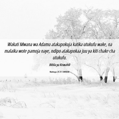 Picture 06 - Mathayo 25:31 SWHULB - Wakati Mwana wa Adamu atakapokuja katika utukufu - Bible Verse Picture