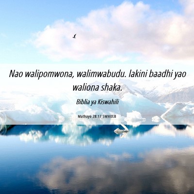 Picture 06 - Mathayo 28:17 SWHULB - Nao walipomwona, walimwabudu. lakini baadhi yao - Bible Verse Picture