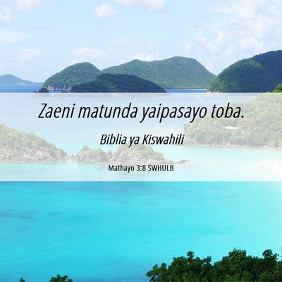 Picture 06 - Mathayo 3:8 SWHULB - Zaeni matunda yaipasayo - Bible Verse Picture