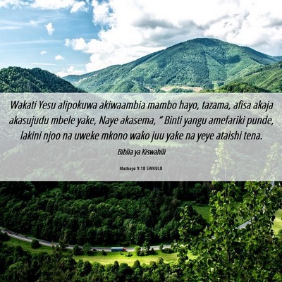 Picture 06 - Mathayo 9:18 SWHULB - Wakati Yesu alipokuwa akiwaambia mambo hayo, - Bible Verse Picture