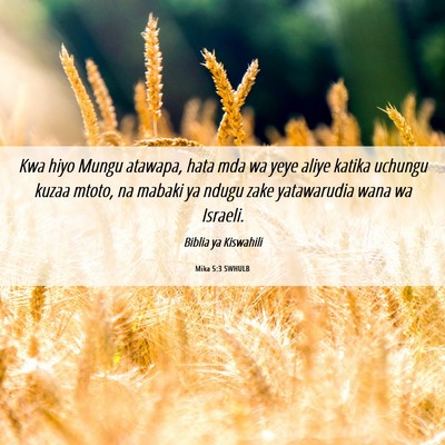 Picture 06 - Mika 5:3 SWHULB - Kwa hiyo Mungu atawapa, hata mda wa yeye aliye - Bible Verse Picture
