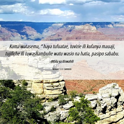 Picture 06 - Mithali 1:11 SWHULB - Kama watasema, “ haya tufuatae, tuvizie ili - Bible Verse Picture