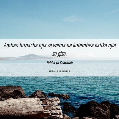 Picture 06 - Mithali 2:13 SWHULB - Ambao huziacha njia za wema na kutembea katika - Bible Verse Picture