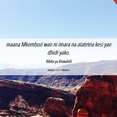 Picture 06 - Mithali 23:11 SWHULB - maana Mkombozi wao ni imara na atatetea kesi yao - Bible Verse Picture