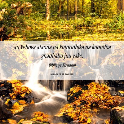 Picture 06 - Mithali 24:18 SWHULB - au Yehova ataona na kutoridhika na kuondoa - Bible Verse Picture