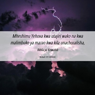 Picture 06 - Mithali 3:9 SWHULB - Mheshimu Yehova kwa utajiri wako na kwa malimbuko - Bible Verse Picture