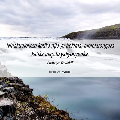 Picture 06 - Mithali 4:11 SWHULB - Ninakuelekeza katika njia ya hekima, nimekuongoza - Bible Verse Picture