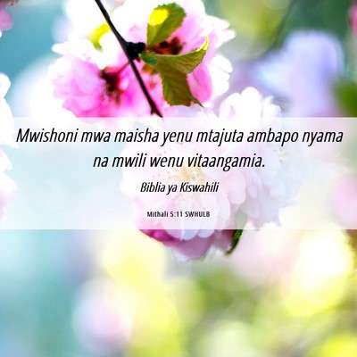 Picture 06 - Mithali 5:11 SWHULB - Mwishoni mwa maisha yenu mtajuta ambapo nyama na - Bible Verse Picture