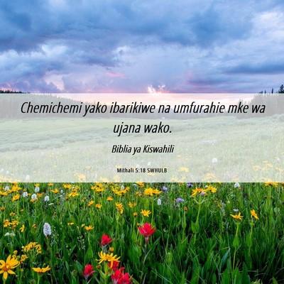 Picture 06 - Mithali 5:18 SWHULB - Chemichemi yako ibarikiwe na umfurahie mke wa - Bible Verse Picture