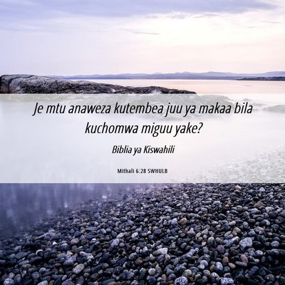 Picture 06 - Mithali 6:28 SWHULB - Je mtu anaweza kutembea juu ya makaa bila - Bible Verse Picture