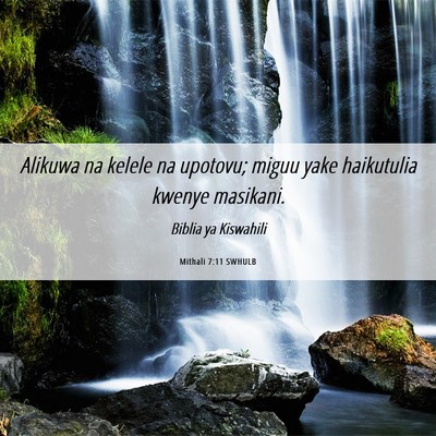 Picture 06 - Mithali 7:11 SWHULB - Alikuwa na kelele na upotovu; miguu yake - Bible Verse Picture