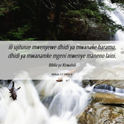 Picture 06 - Mithali 7:5 SWHULB - ili ujitunze mwenyewe dhidi ya mwanake haramu, - Bible Verse Picture