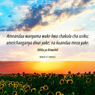 Picture 06 - Mithali 9:2 SWHULB - Ameandaa wanyama wake kwa chakula cha usiku; - Bible Verse Picture