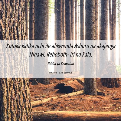 Picture 06 - Mwanzo 10:11 SWHULB - Kutoka katika nchi ile alikwenda Ashuru na - Bible Verse Picture