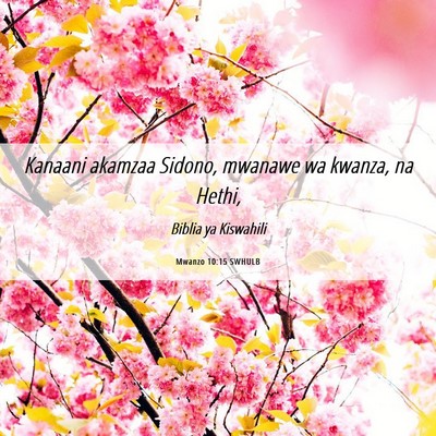 Picture 06 - Mwanzo 10:15 SWHULB - Kanaani akamzaa Sidono, mwanawe wa kwanza, na - Bible Verse Picture