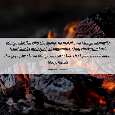 Picture 06 - Mwanzo 21:17 SWHULB - Mungu akasikia kilio cha kijana, na malaika wa - Bible Verse Picture