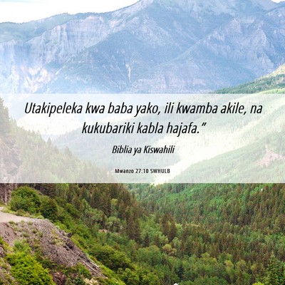 Picture 06 - Mwanzo 27:10 SWHULB - Utakipeleka kwa baba yako, ili kwamba akile, na - Bible Verse Picture