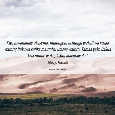 Picture 06 - Mwanzo 3:16 SWHULB - Kwa mwanamke akasema, nitaongeza uchungu wakati - Bible Verse Picture