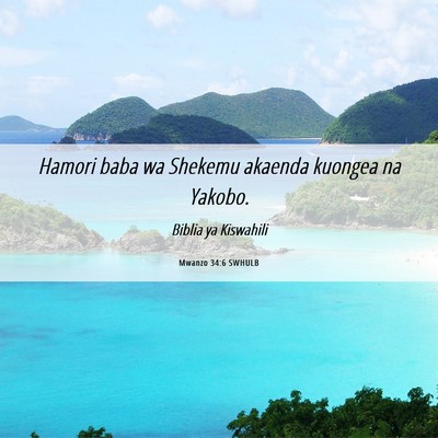 Picture 06 - Mwanzo 34:6 SWHULB - Hamori baba wa Shekemu akaenda kuongea na - Bible Verse Picture