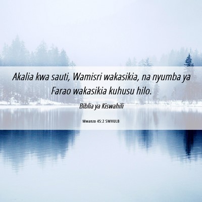 Picture 06 - Mwanzo 45:2 SWHULB - Akalia kwa sauti, Wamisri wakasikia, na nyumba ya - Bible Verse Picture