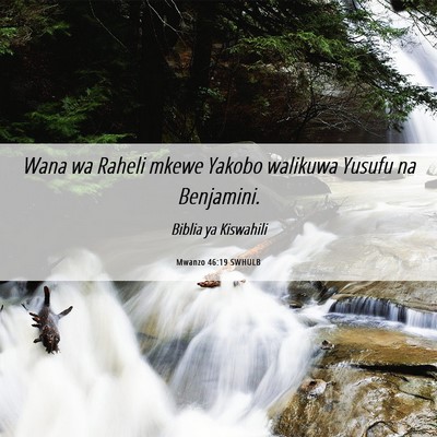 Picture 06 - Mwanzo 46:19 SWHULB - Wana wa Raheli mkewe Yakobo walikuwa Yusufu na - Bible Verse Picture